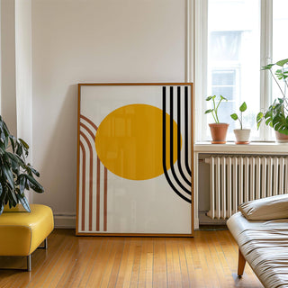 Abstract Bauhaus sun print for modern home decor