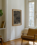 Vintage-inspired striped art print for living room