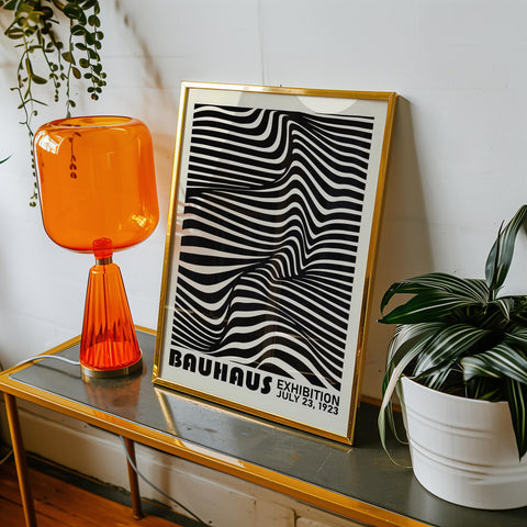 Bauhaus exhibition striped print for home decor