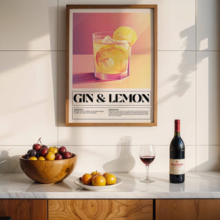Gin-themed bar wall decor ideal for stylish and contemporary kitchen decor