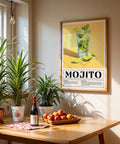 Colourful Mojito drink art for bar cart