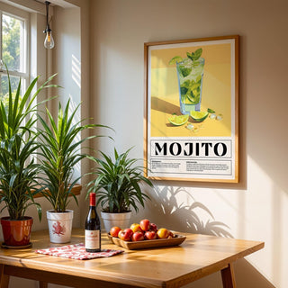 Colourful mojito wall art suitable for lively bar decor for home