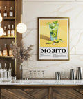 Bold Mojito cocktail poster for home bar