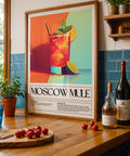 Colourful Moscow Mule drink art for bar cart