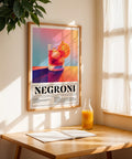 Negroni recipe wall art for modern homes