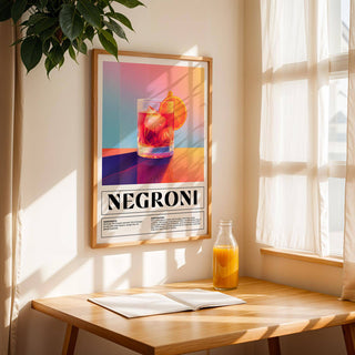 Premium matte print with Negroni design for vintage Italian poster art