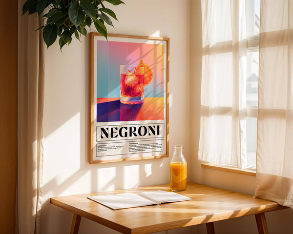 Premium matte print with Negroni design for vintage Italian poster art