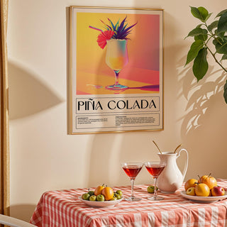 Stylish cocktail poster used as beach-inspired drink wall art