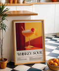 Whiskey Sour cocktail recipe wall art