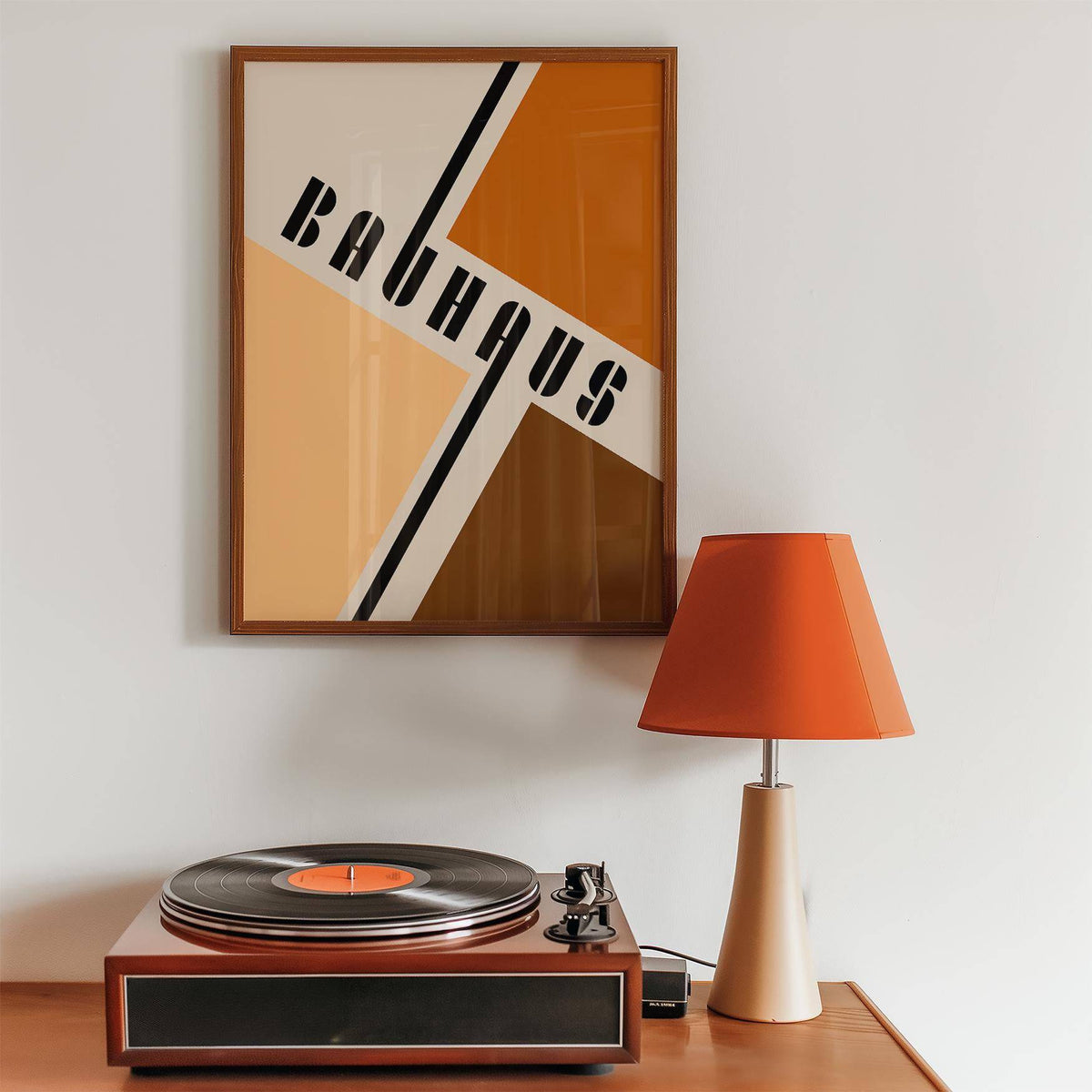 Modern mid century poster featuring neutral tones