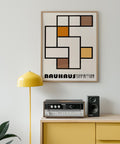 Geometric Bauhaus print with minimalist design.