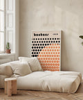 Abstract Bauhaus wall art featuring geometric patterns.