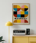 Minimalist Bauhaus wall art in modern geometric design.