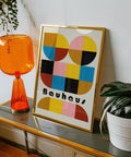 Bauhaus geometric shapes art print for home decor.