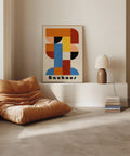 Colourful Bauhaus geometric wall art