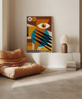 Bauhaus modern abstract eye geometric art print.