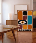 Bauhaus-inspired wall art with bold geometric elements.