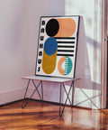 Colourful Bauhaus-inspired geometric art for office decor