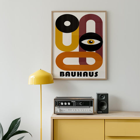 Minimalist geometric Bauhaus poster for modern spaces