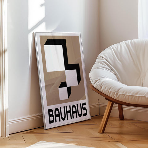 Modern Bauhaus wall art for living room