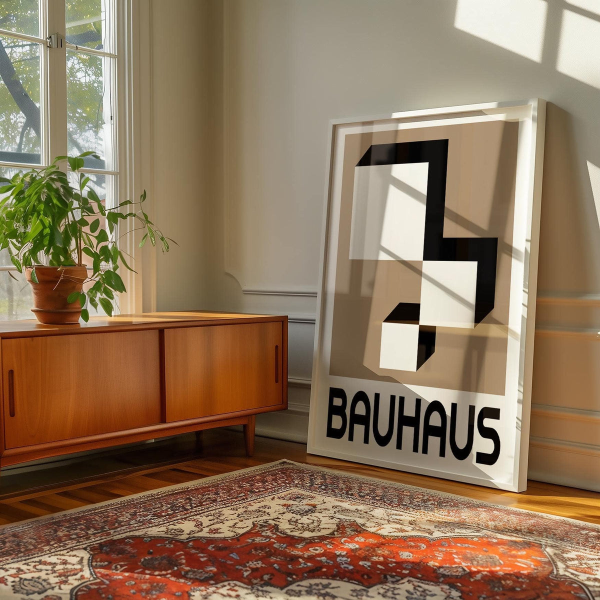 Stylish geometric wall hanging featuring a balanced composition
