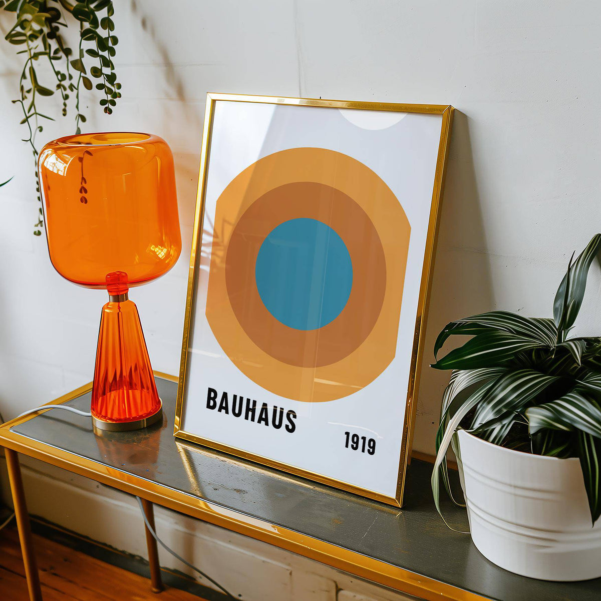 Stylish Bauhaus Circle Poster for living room