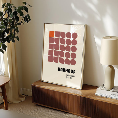 Bauhaus grid pattern wall art for interiors