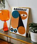 Colourful geometric Bauhaus print for minimalist home decor