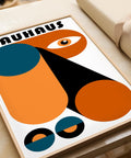 Geometric Bauhaus wall art with bold and vibrant shapes