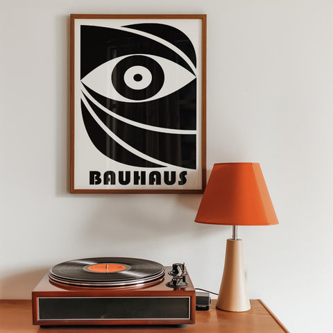 Bold Bauhaus art print with sharp geometric shapes