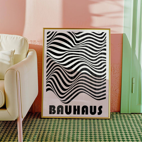 Minimal black and white graphic art print for studio or gallery wall