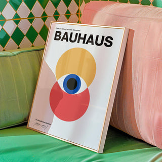 Bauhaus style poster with striking colour contrasts