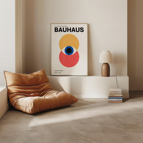 Abstract Bauhaus art print with geometric shapes