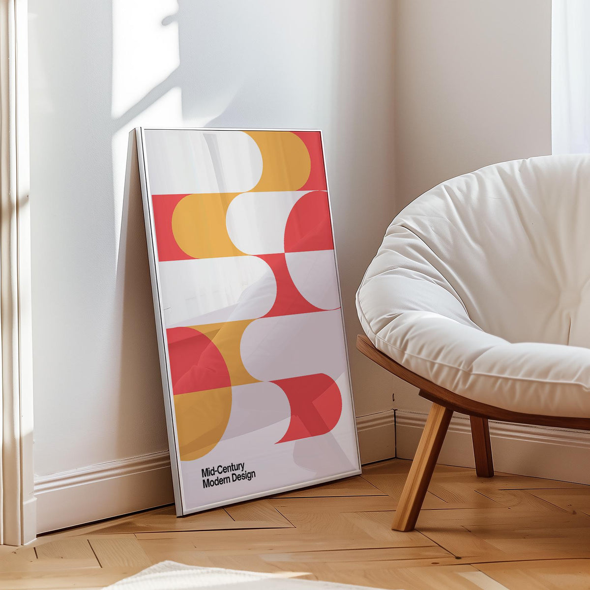 Abstract mid century art blending vintage and modern aesthetics