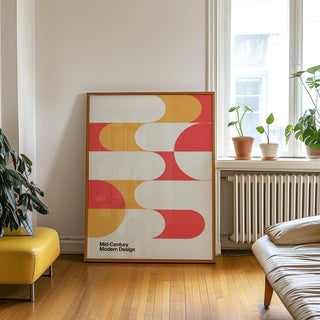 Large mid century art print for statement walls