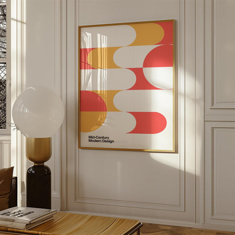 Mid-century modern living room wall art poster