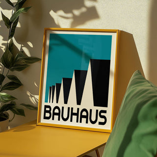 Large Bauhaus poster blue for statement wall art