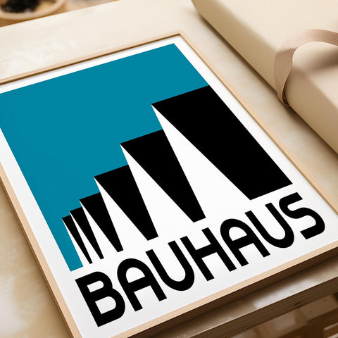 Bauhaus geometry-inspired wall decor for living room