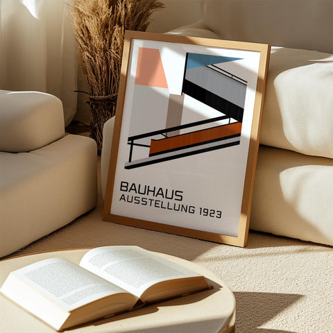 Clean-lined Bauhaus print with geometric design