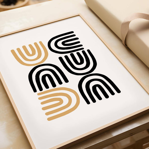 Striking minimalist black and gold pictures perfect for modern homes