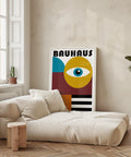 Colourful geometric Bauhaus poster for minimalist spaces.