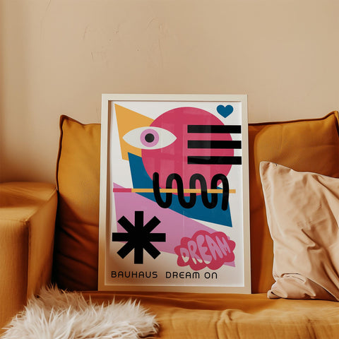 Colourful abstract art print for girls bedrooms or living rooms