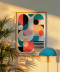 Contemporary girls wall art with modern Bauhaus influence.