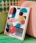 Modern geometric girls wall art in Bauhaus style.