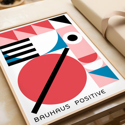 Bold abstract Bauhaus art for girls room