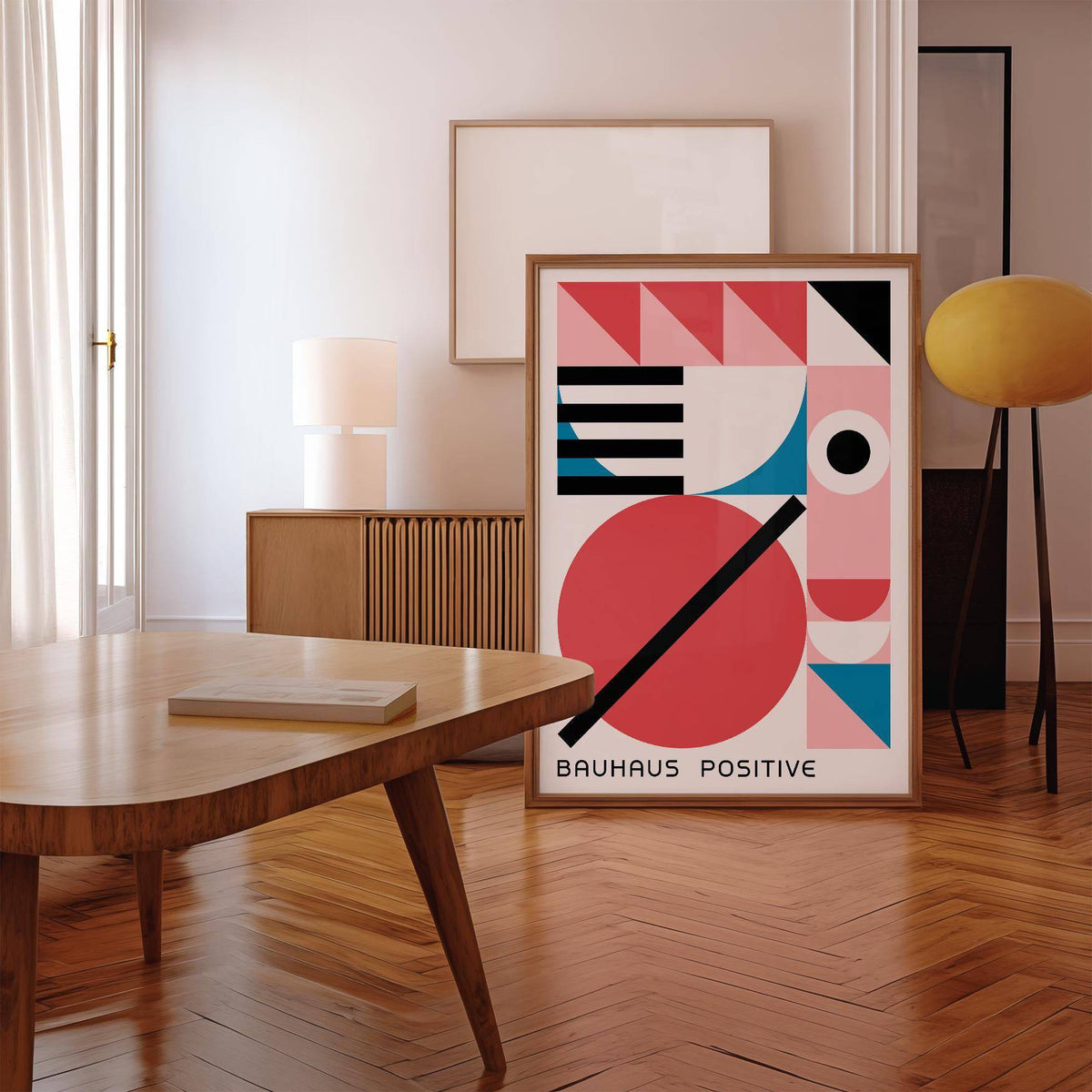 Minimalist colorful geometric art with vibrant abstract elements