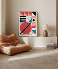 Colourful geometric Bauhaus girls wall art in modern design