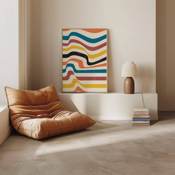 Large Bauhaus print as statement art work for wall in living rooms