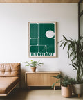 Abstract Bauhaus art print in vibrant green and geometric design