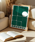 Geometric Bauhaus wall decor in green for modern homes